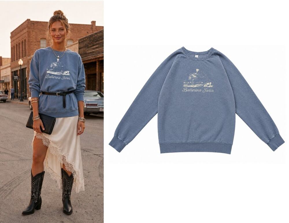 BALLERINA FARM 1st-collection collectible loose-boyfriend-fit sweatshirt top L